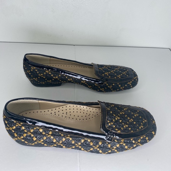 ERIC JAVITS New York Like New Black and Yellow Patterned Loafers - Picture 4 of 8